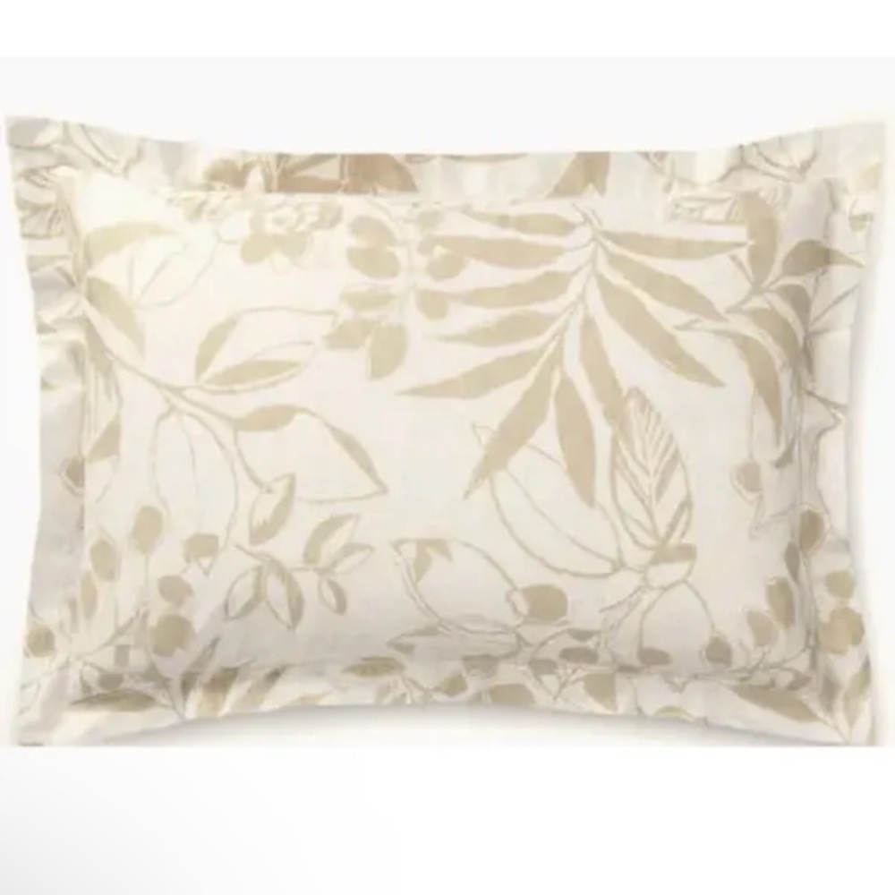 Ralph Lauren CECILY PALMETTO Tan Standard Pillow Sham Sheet 100% Cotton